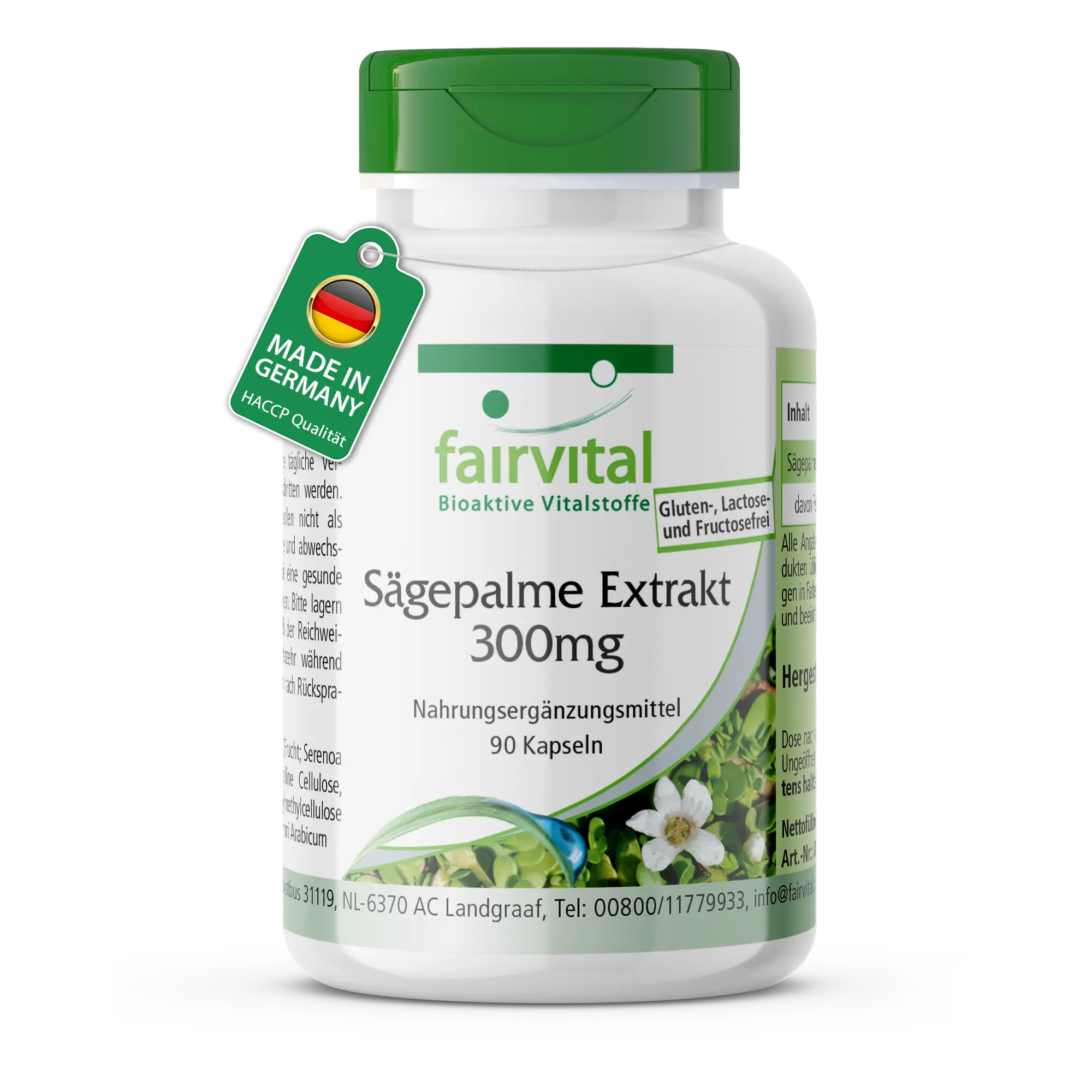 Saw Palmetto Extract 300 mg - 90 capsules - easy to swallow - with beta-sitosterol - vegan | Fairvital