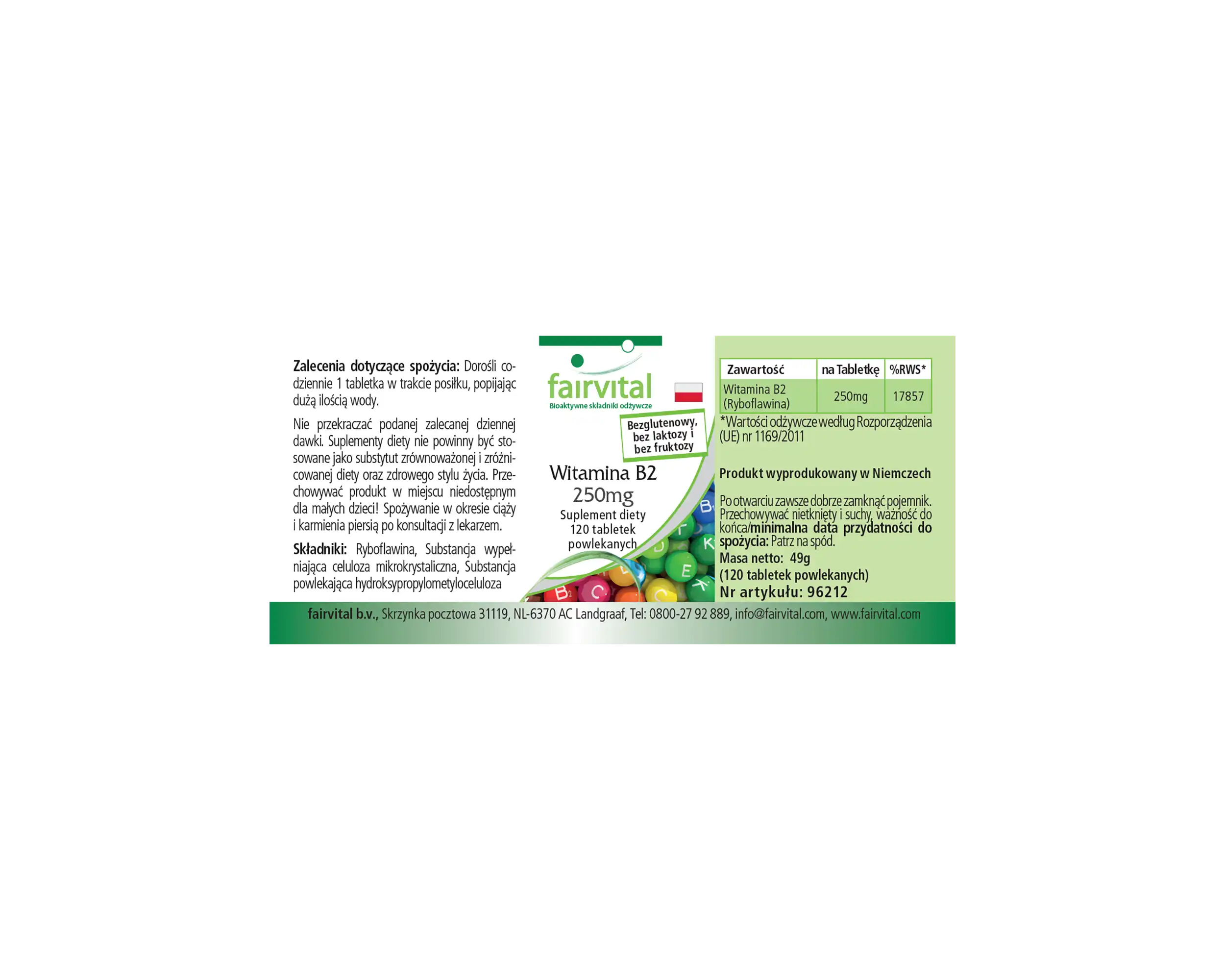 Vitamin B2 250mg - 120 Filmtabletten - Hochdosiert und Vegan | Fairvital