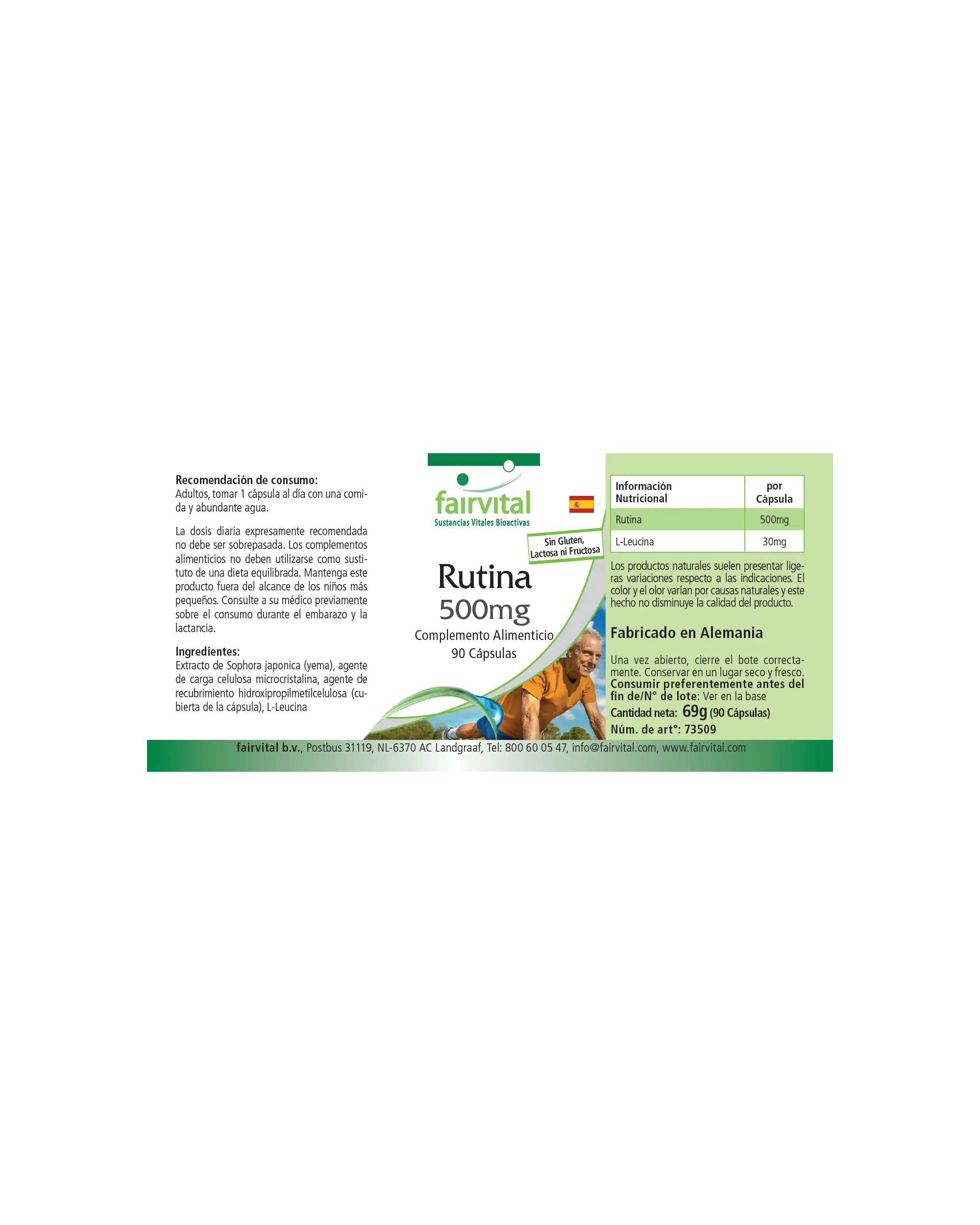 Rutine 500mg - Vitamine P - 90 gélules
