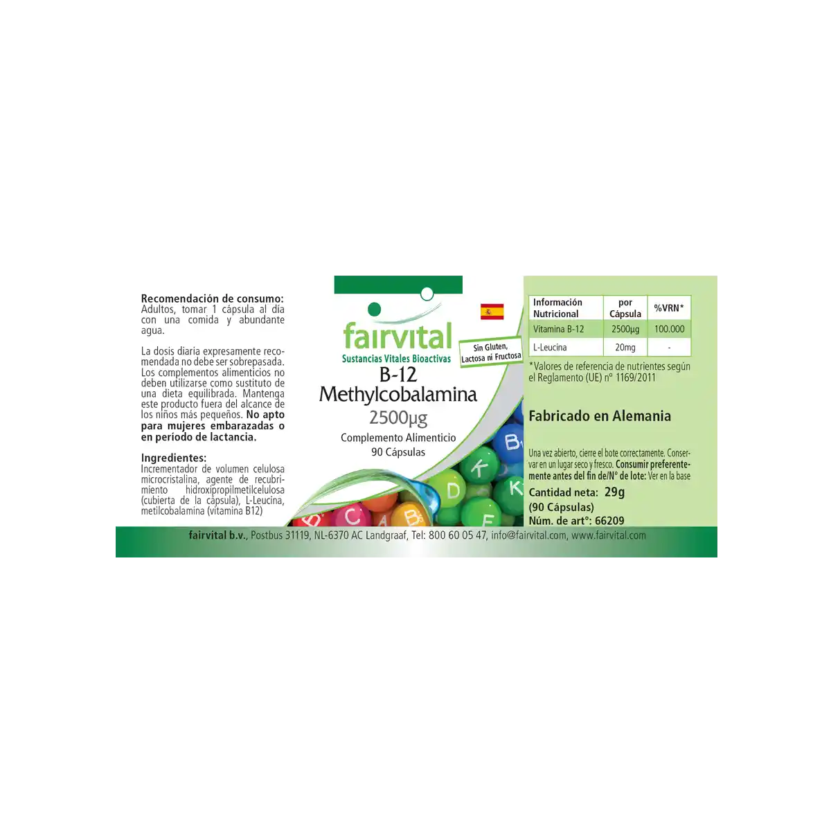 B-12 Methylcobalamin 2500µg - 90 Kapseln - mit Vitamin B12 für Immunsystem, gegen Müdigkeit - Vegan | Fairvital B-12 Methylcobalamin 2500µg - 90 Kapseln - mit Vitamin B12 für Immunsystem, gegen Müdigkeit - Vegan | Fairvital