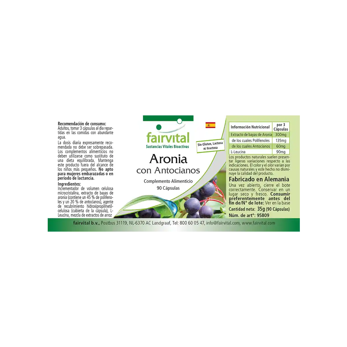 Aronia capsules met anthocyanen - 90 capsules