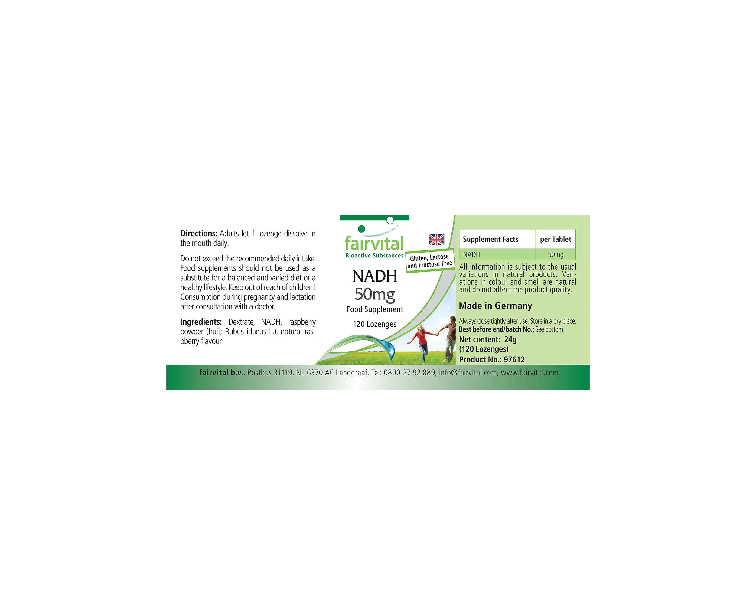 NADH 50mg - 120 comprimidos para chupar - Vegano | Fairvital