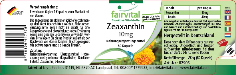 Zeaxantina 10mg – 60 Capsule Zeaxantina 10mg – 60 Capsule