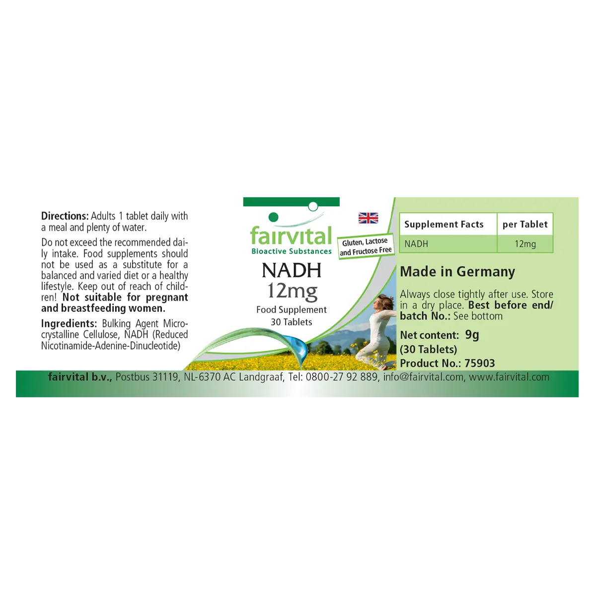 NADH 12mg - 30 comprimidos