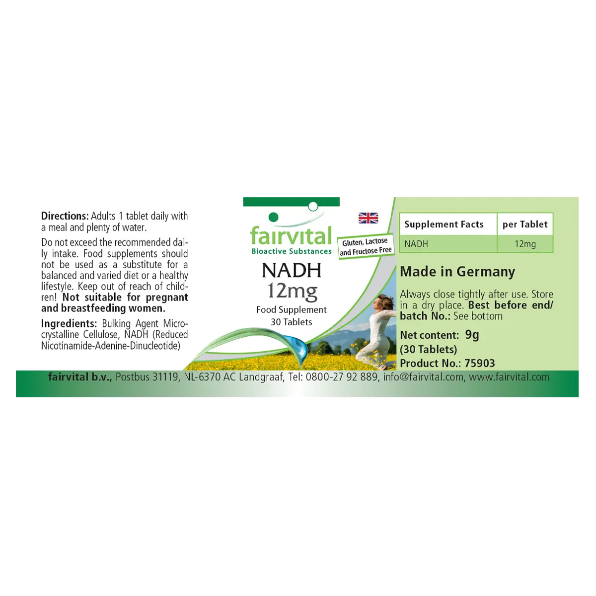 NADH 12mg - 30 Tabletten - Coenzym 1 - Hochdosiert und Vegan | Fairvital NADH 12mg - 30 Tabletten - Coenzym 1 - Hochdosiert und Vegan | Fairvital