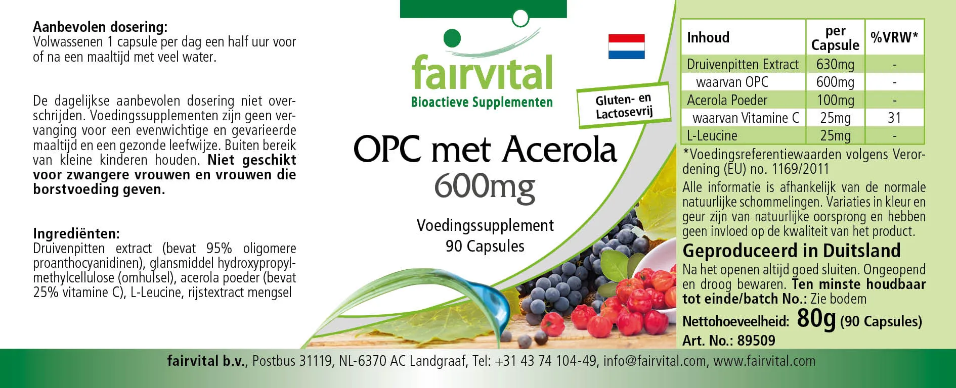 OPC 600mg con acerola - 90 cápsulas OPC 600mg con acerola - 90 cápsulas