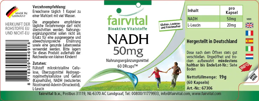NADH 50mg - 60 Capsule a rilascio lento NADH 50mg - 60 Capsule a rilascio lento