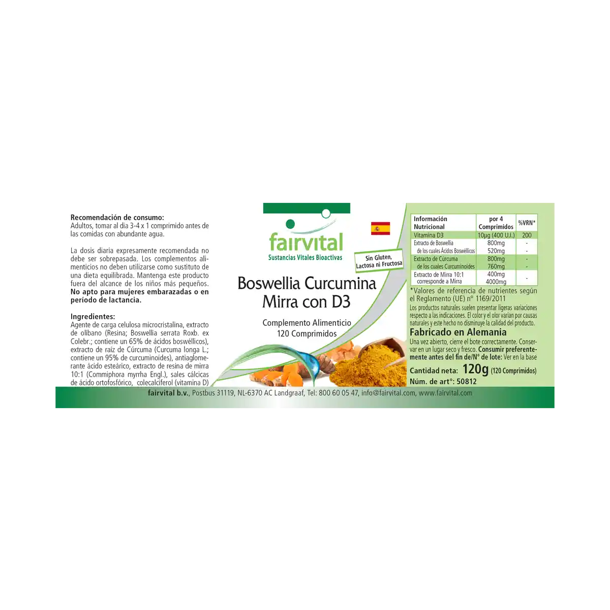 Boswellia Curcumin Myrrh with D3 - 120 tablets Boswellia Curcumin Myrrh with D3 - 120 tablets
