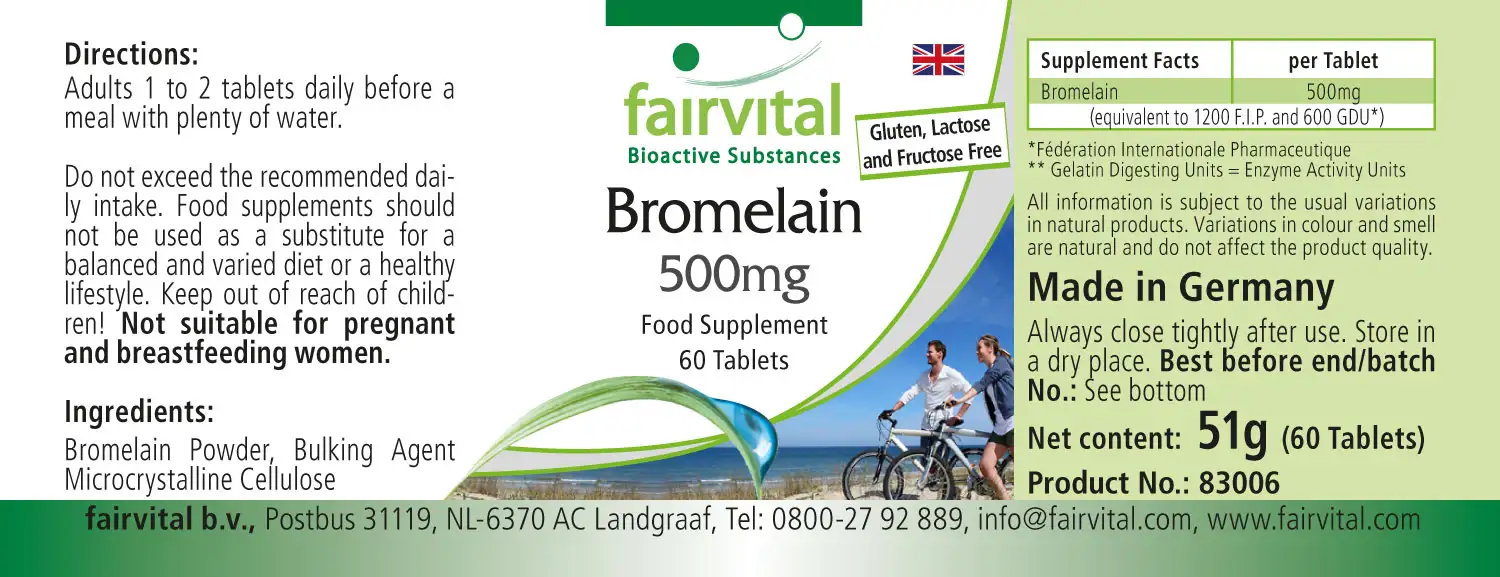 Bromelain 500mg - 60 Tablets Bromelain 500mg - 60 Tablets
