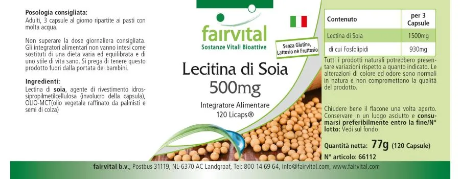 Lecitina de soja 500mg - 120 LiCaps® Lecitina de soja 500mg - 120 LiCaps®