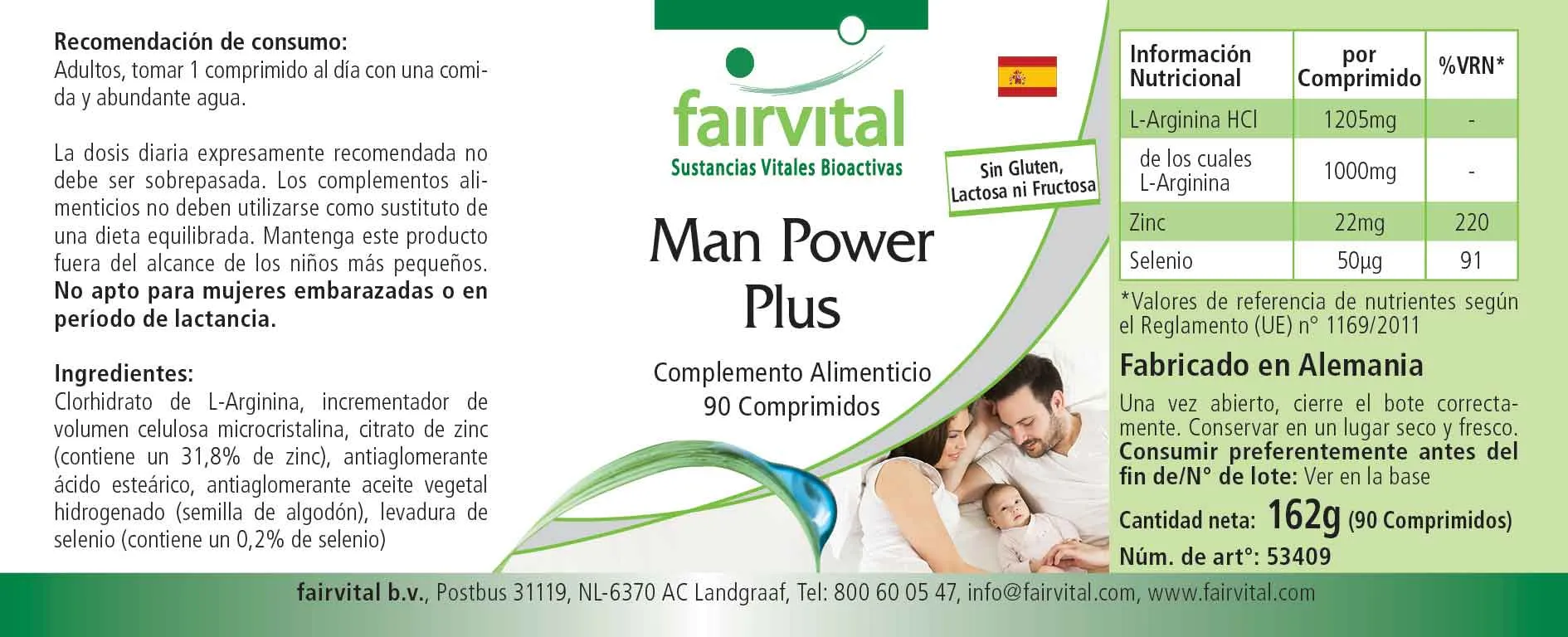 Man Power Plus - 90 Tabletten - mit Zink, Selen - für Haut, Haare, Schilddrüse, Sehkraft, Immunsystem uvm. | Fairvital Man Power Plus - 90 Tabletten - mit Zink, Selen - für Haut, Haare, Schilddrüse, Sehkraft, Immunsystem uvm. | Fairvital