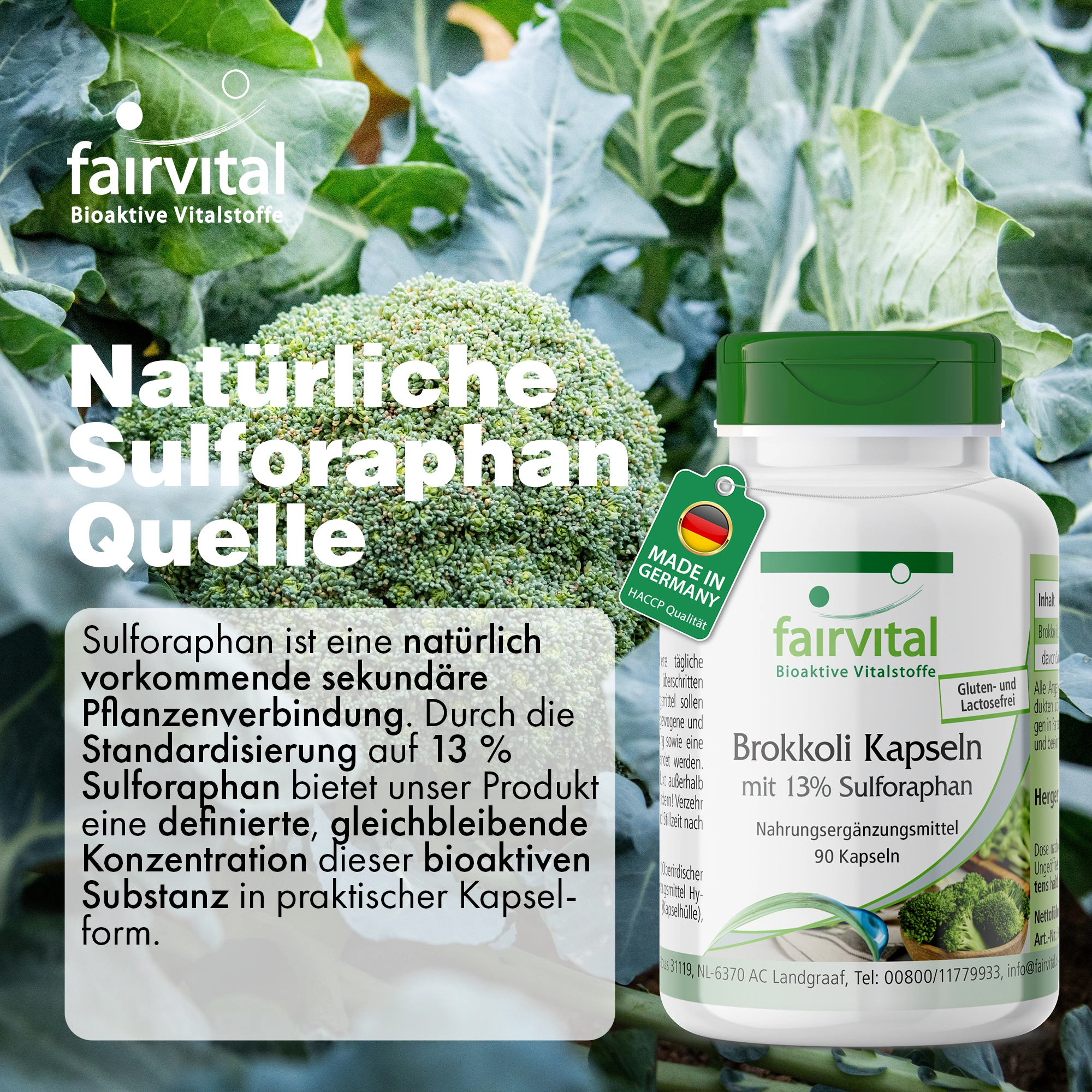 Capsule di Broccoli con il 13% di Sulforafano - 90 Capsule | Fairvital