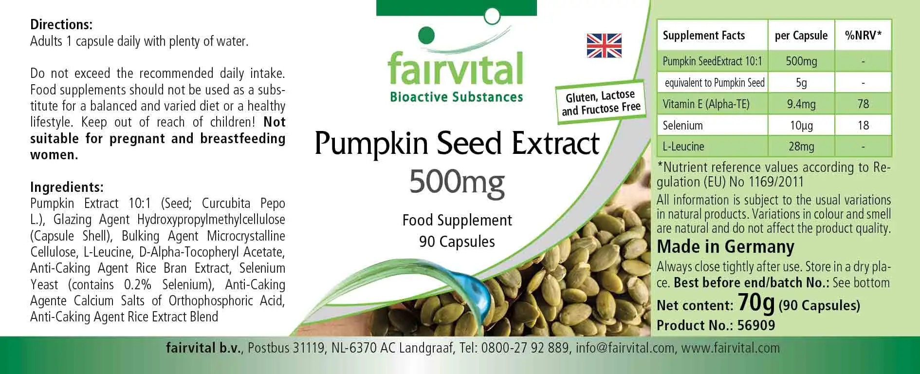 Pumpkin Seed Extract 500mg - 90 Capsules Pumpkin Seed Extract 500mg - 90 Capsules