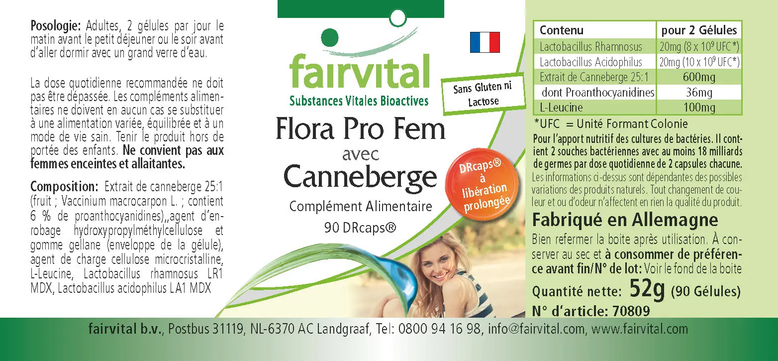 Flora Pro Fem with Cranberry - 90 DRcaps® Flora Pro Fem with Cranberry - 90 DRcaps®