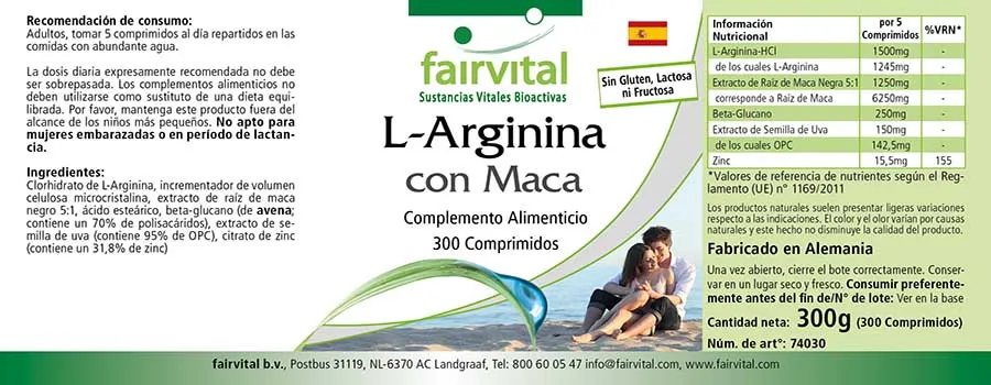 L-Arginine with Maca - 300 Tablets L-Arginine with Maca - 300 Tablets