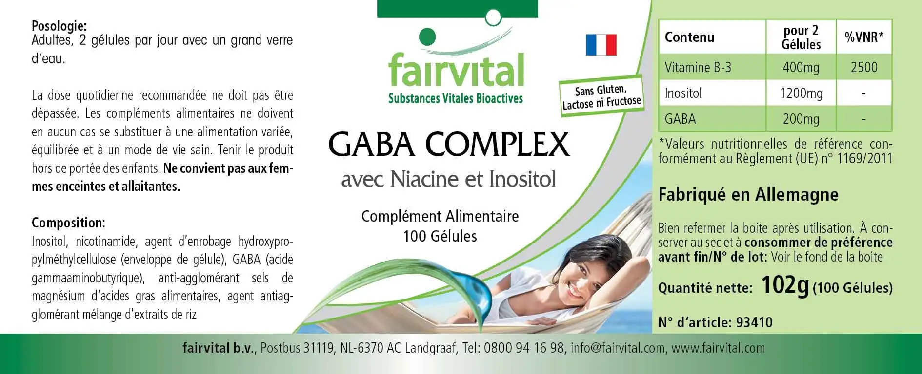 Complesso di GABA con niacina e inositolo – 100 capsule Complesso di GABA con niacina e inositolo – 100 capsule