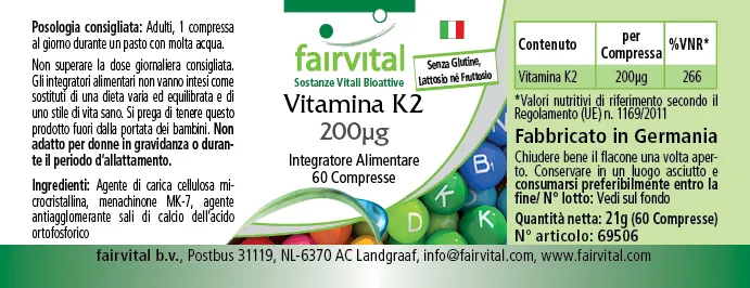 Vitamin K2 200µg - 60 Tablets Vitamin K2 200µg - 60 Tablets