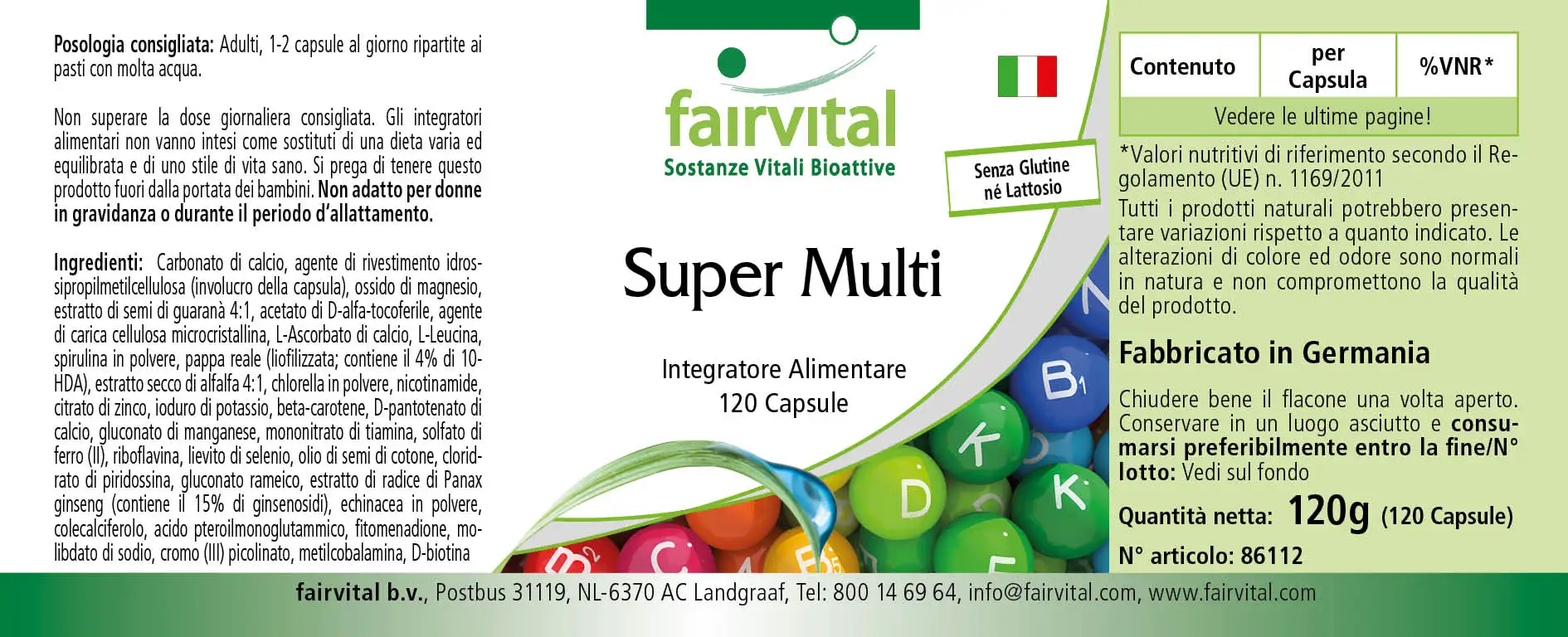 Super Multi - 120 Kapseln - für Immunsystem, Nervensystem, Kollagenbildung uvm. | Fairvital Super Multi - 120 Kapseln - für Immunsystem, Nervensystem, Kollagenbildung uvm. | Fairvital
