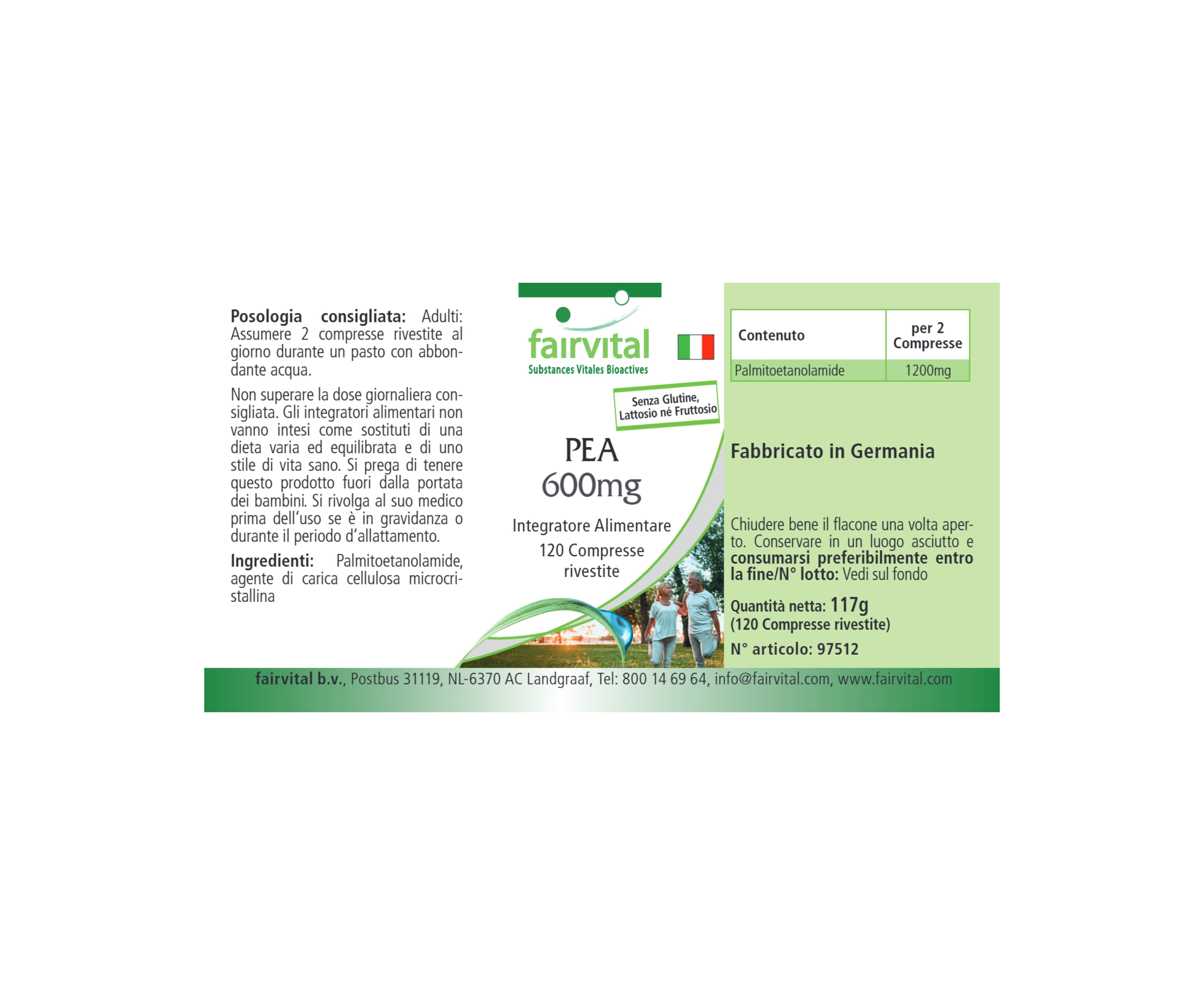 PEA 600mg - 120 Filmtabletten - vegan | Fairvital