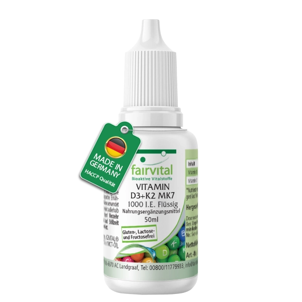 Vitamina D3 + K2 MK7 - 1000 UI + 100 μg (50 ml)