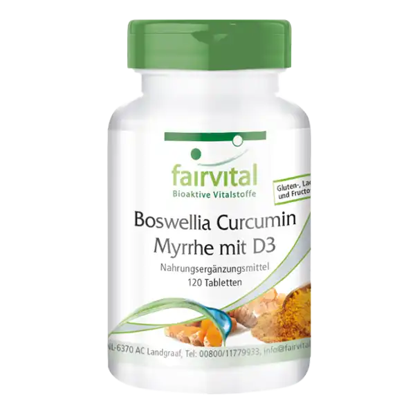 Boswellia Curcumin Myrrh with D3 - 120 tablets