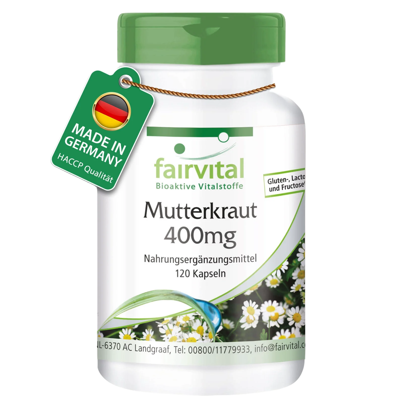 Mutterkraut 400mg - 120 Kapseln - Tanacetum parthenium - Feverfew - Vegan | Fairvital Mutterkraut 400mg - 120 Kapseln - Tanacetum parthenium - Feverfew - Vegan | Fairvital