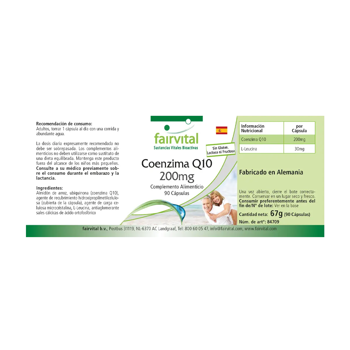 Co-Enzym Q10 200mg - 90 Kapseln - CoQ10 Ubiquinon Kapseln - Hochdosiert und Vegan | Fairvital Co-Enzym Q10 200mg - 90 Kapseln - CoQ10 Ubiquinon Kapseln - Hochdosiert und Vegan | Fairvital