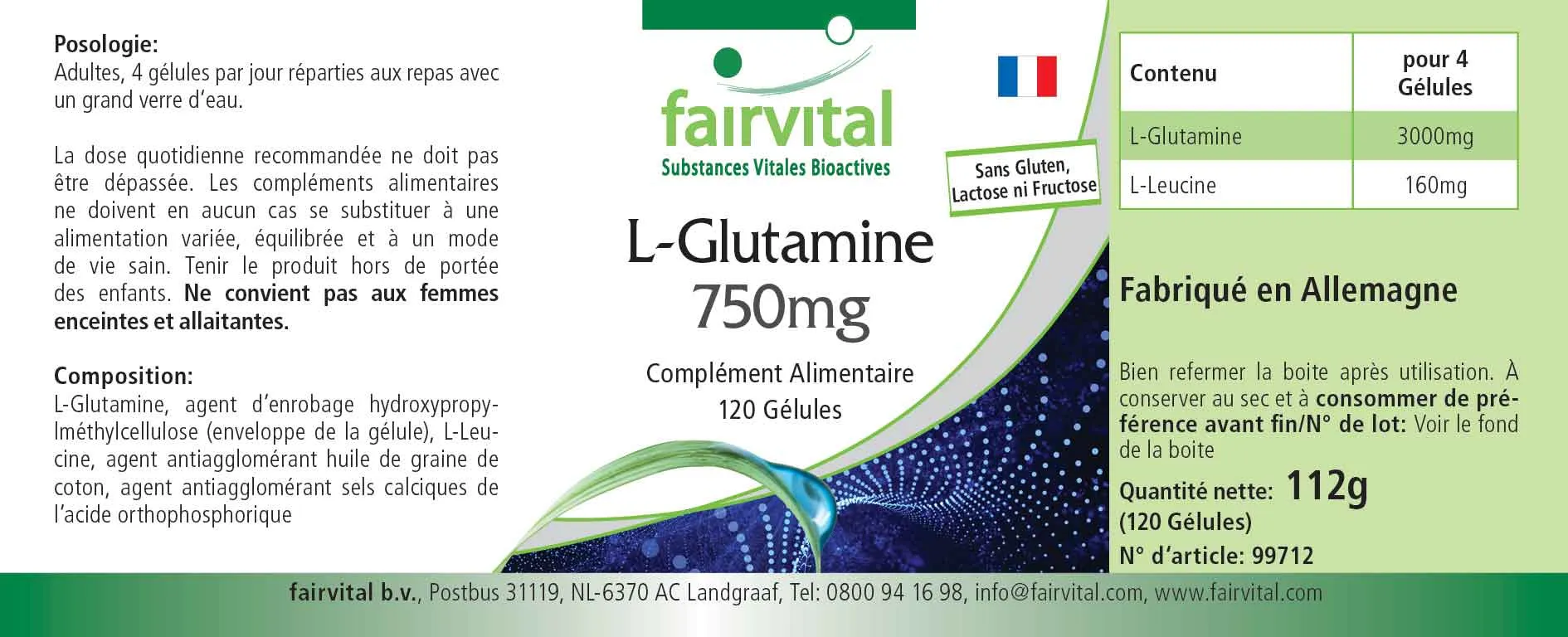 L-Glutamina 750mg - 120 capsule L-Glutamina 750mg - 120 capsule