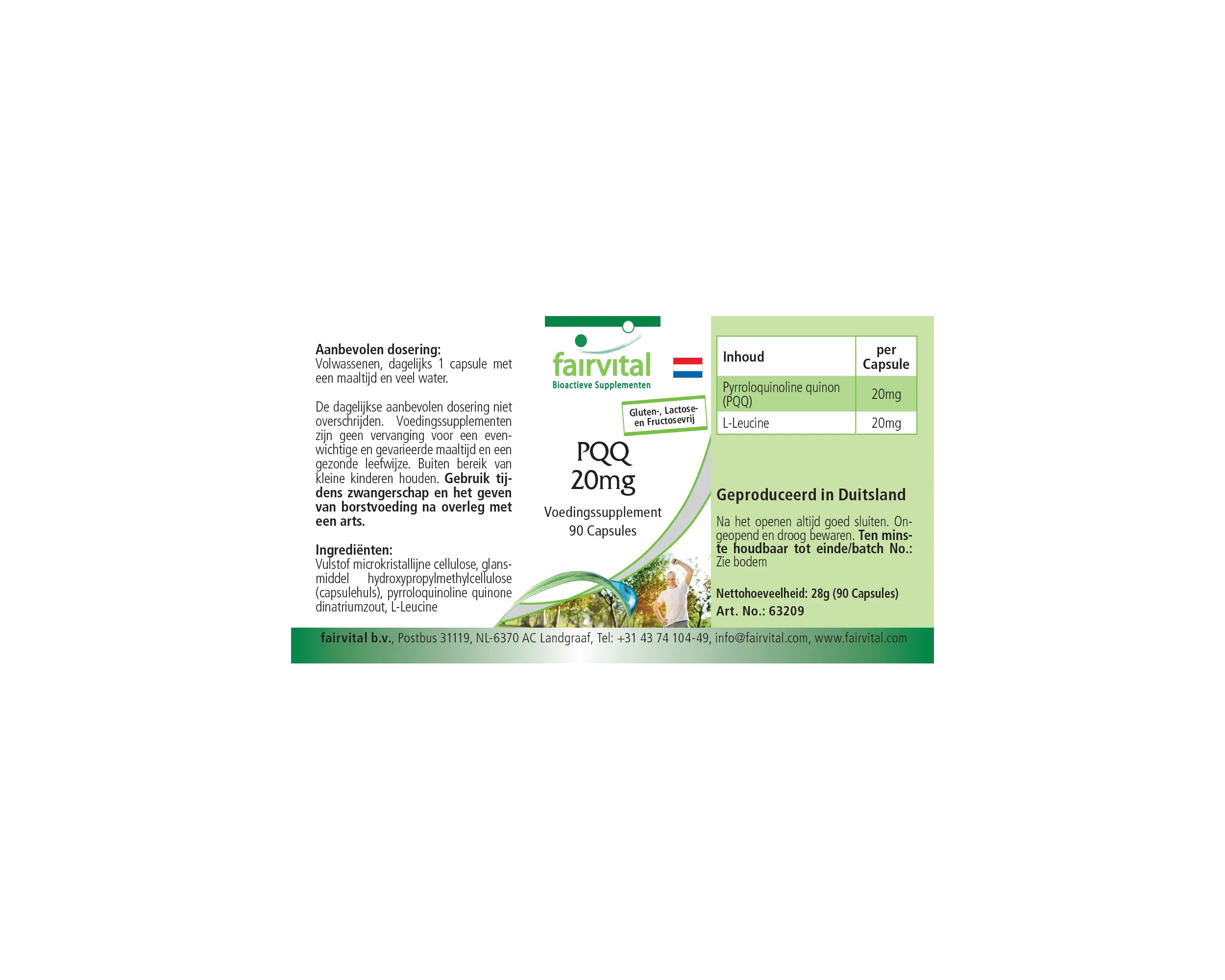 PQQ 20mg - 90 Kapseln - Pyrrolochinolinchinon-Dinatriumsalz - Hochdosiert und Vegan | Fairvital PQQ 20mg - 90 Kapseln - Pyrrolochinolinchinon-Dinatriumsalz - Hochdosiert und Vegan | Fairvital