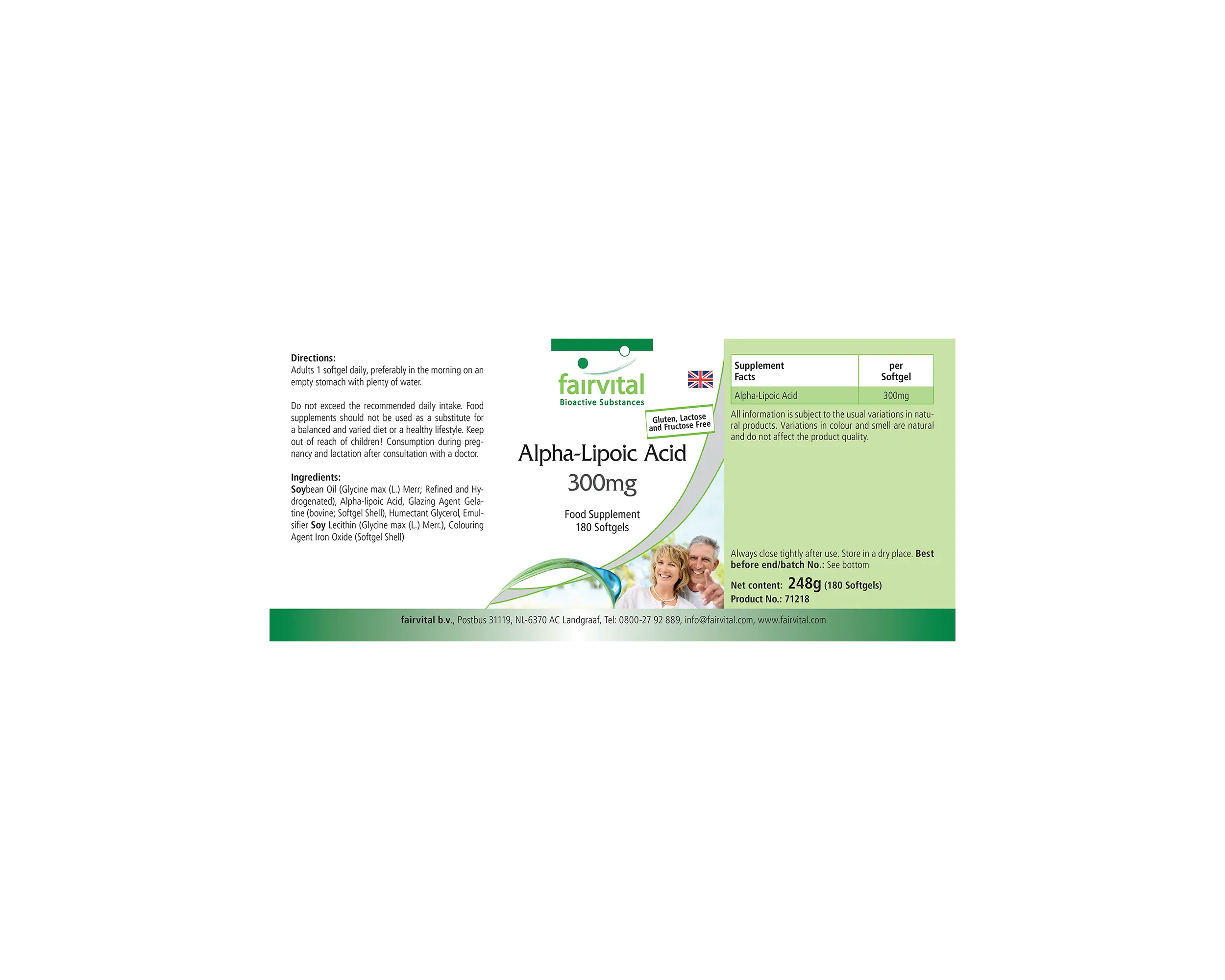Acido Alfa-Lipoico 300mg - 180 capsule molli | Fairvital
