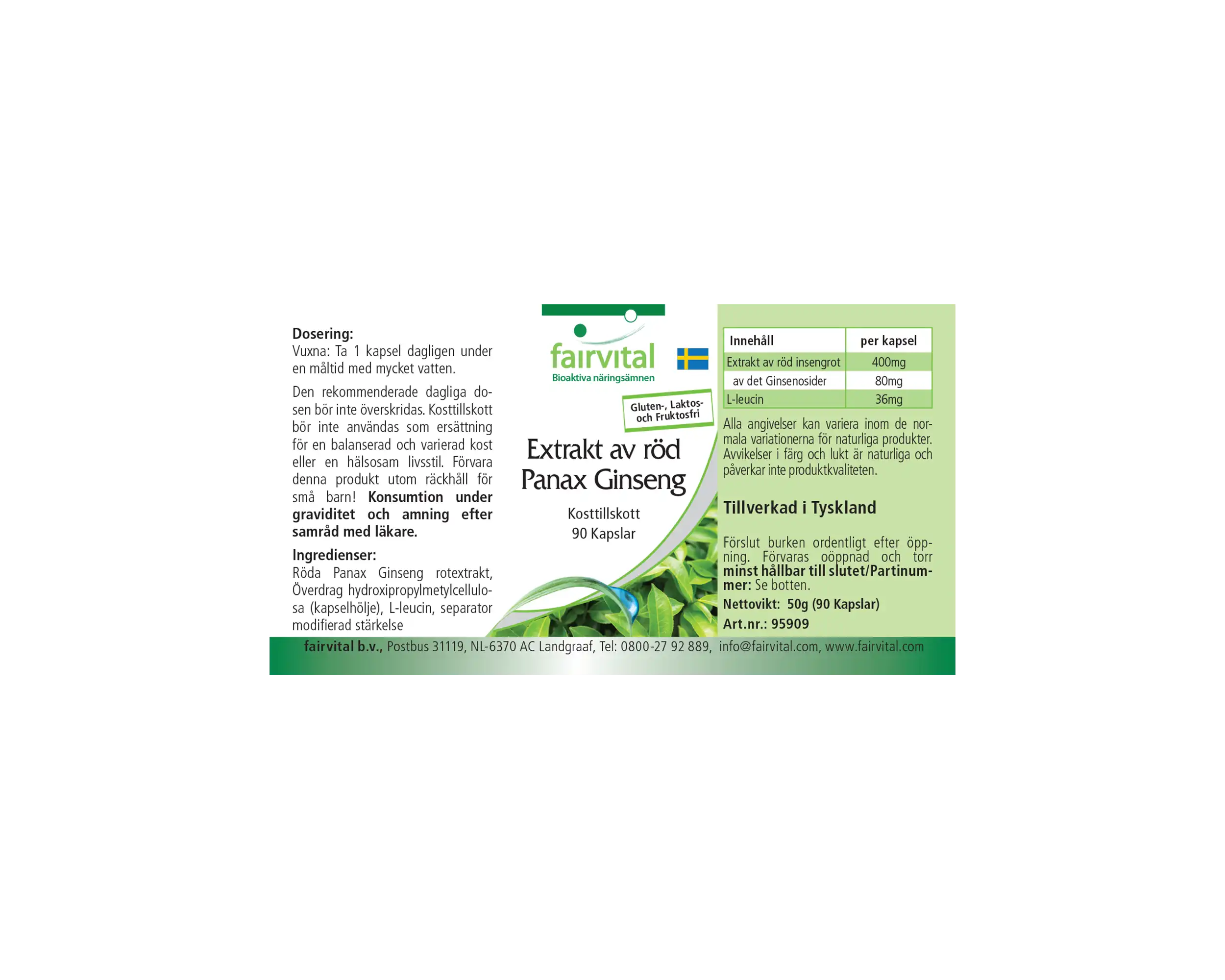 Extrait de Panax Ginseng Rouge 400mg - 90 gélules