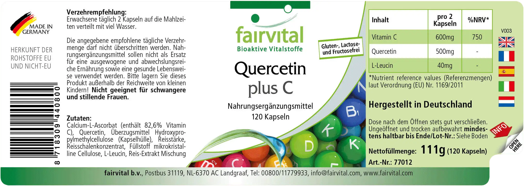 Quercétine plus vitamine C - 120 gélules