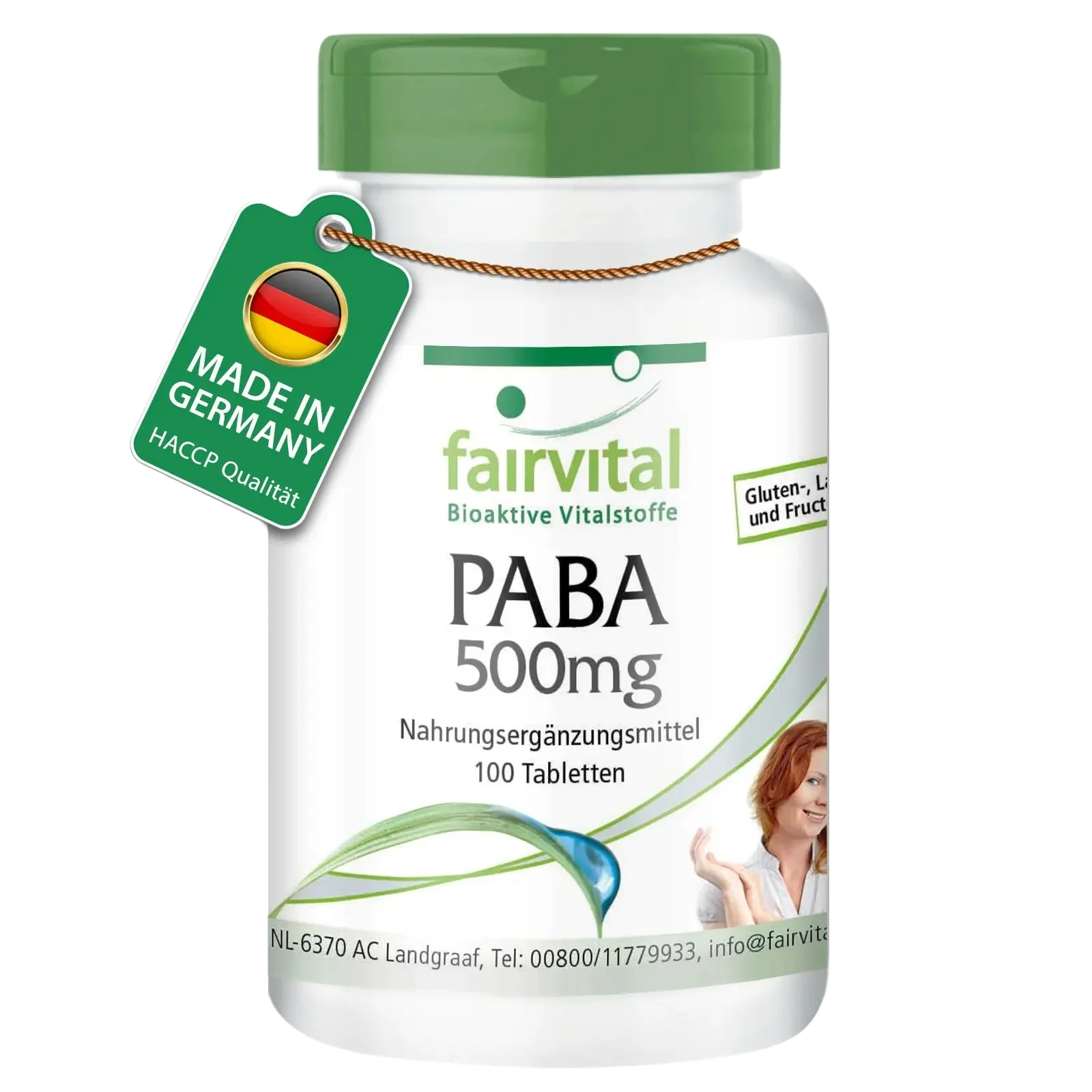 PABA 500mg - 100 Tabletten - Para-Aminobenzoesäure - Vitamin B10 - Hochdosiert und Vegan | Fairvital PABA 500mg - 100 Tabletten - Para-Aminobenzoesäure - Vitamin B10 - Hochdosiert und Vegan | Fairvital