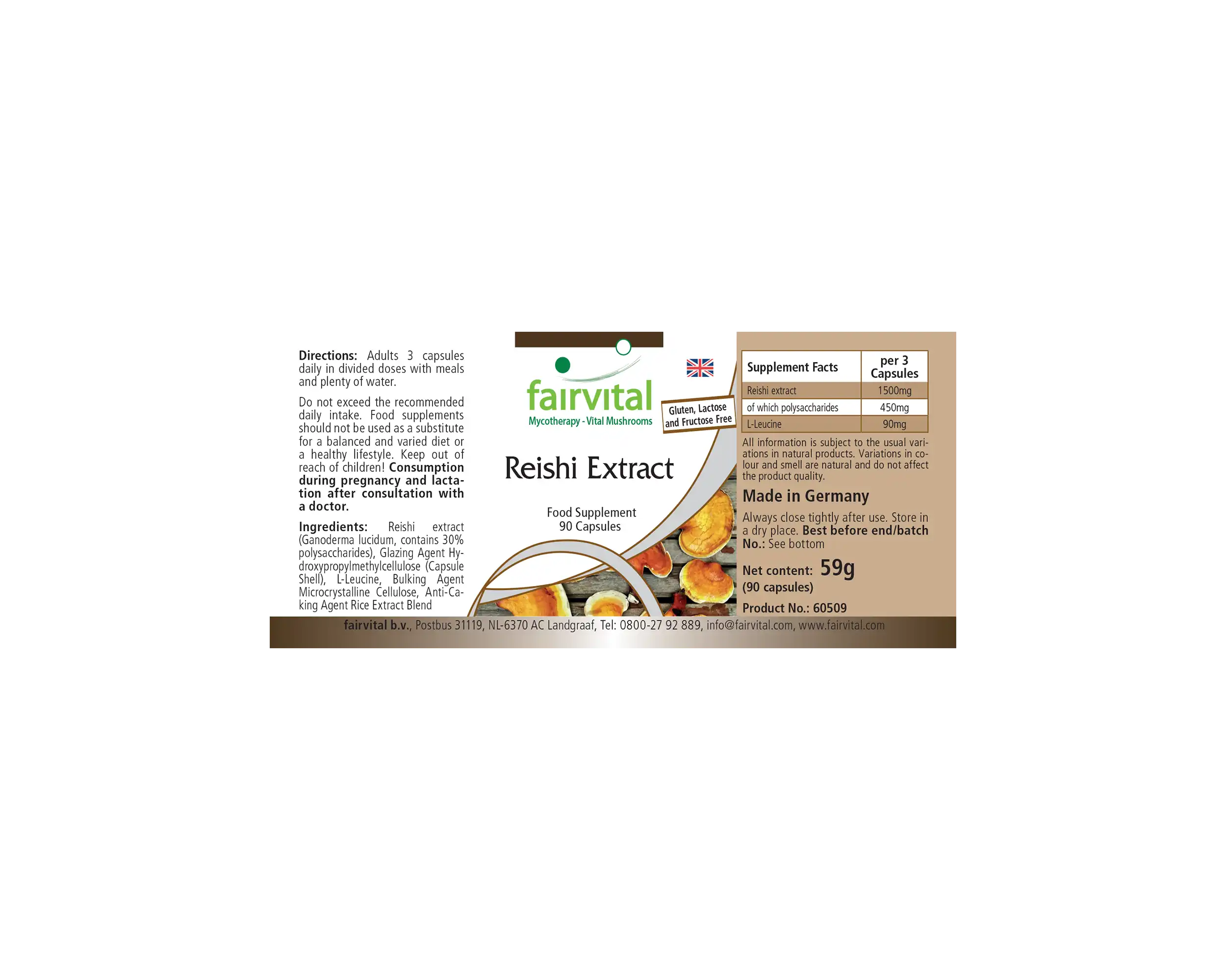 Extrait de reishi 500mg - 90 gélules