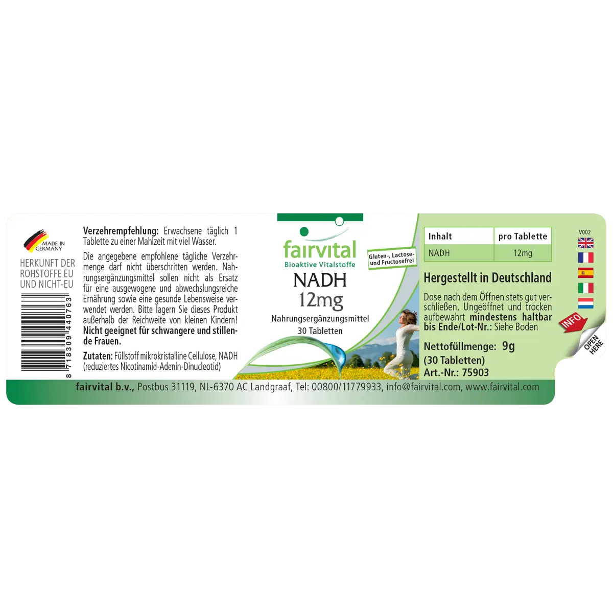 NADH 12mg - 30  comprimés