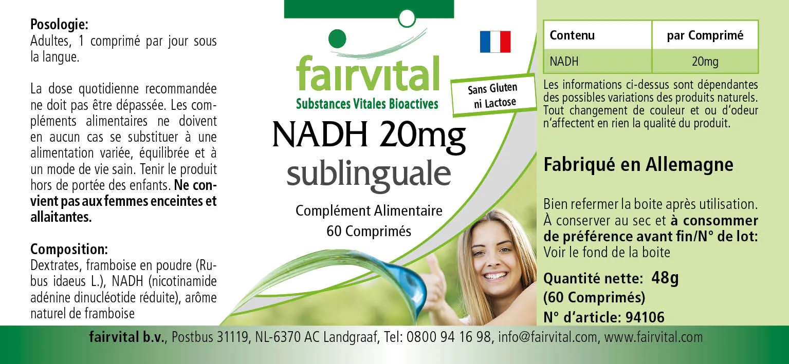 NADH 20mg sublingual - 60 Tablets NADH 20mg sublingual - 60 Tablets