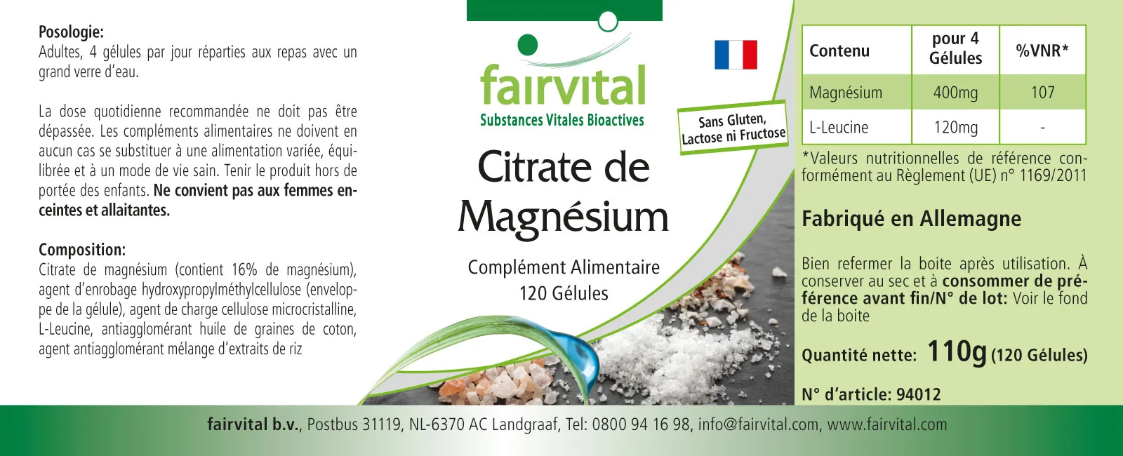 Magnesiumcitrat-120 Kapseln-Vegan | Fairvital Magnesiumcitrat-120 Kapseln-Vegan | Fairvital