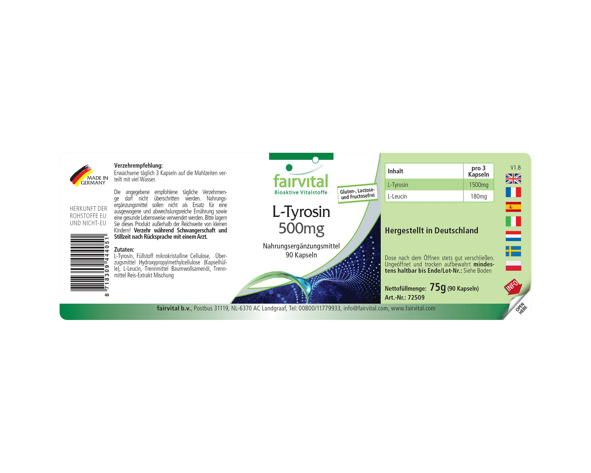L-Tirosina 500mg - 90 capsule L-Tirosina 500mg - 90 capsule
