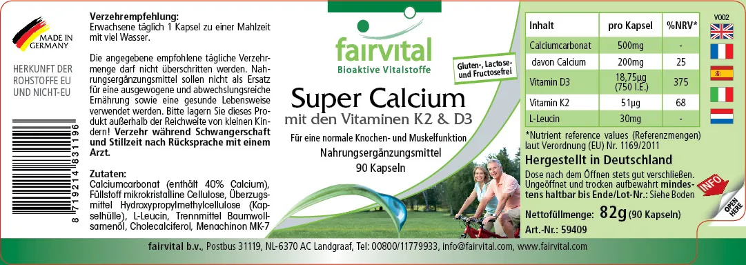 Super Calcium con vitamine K2 e D3