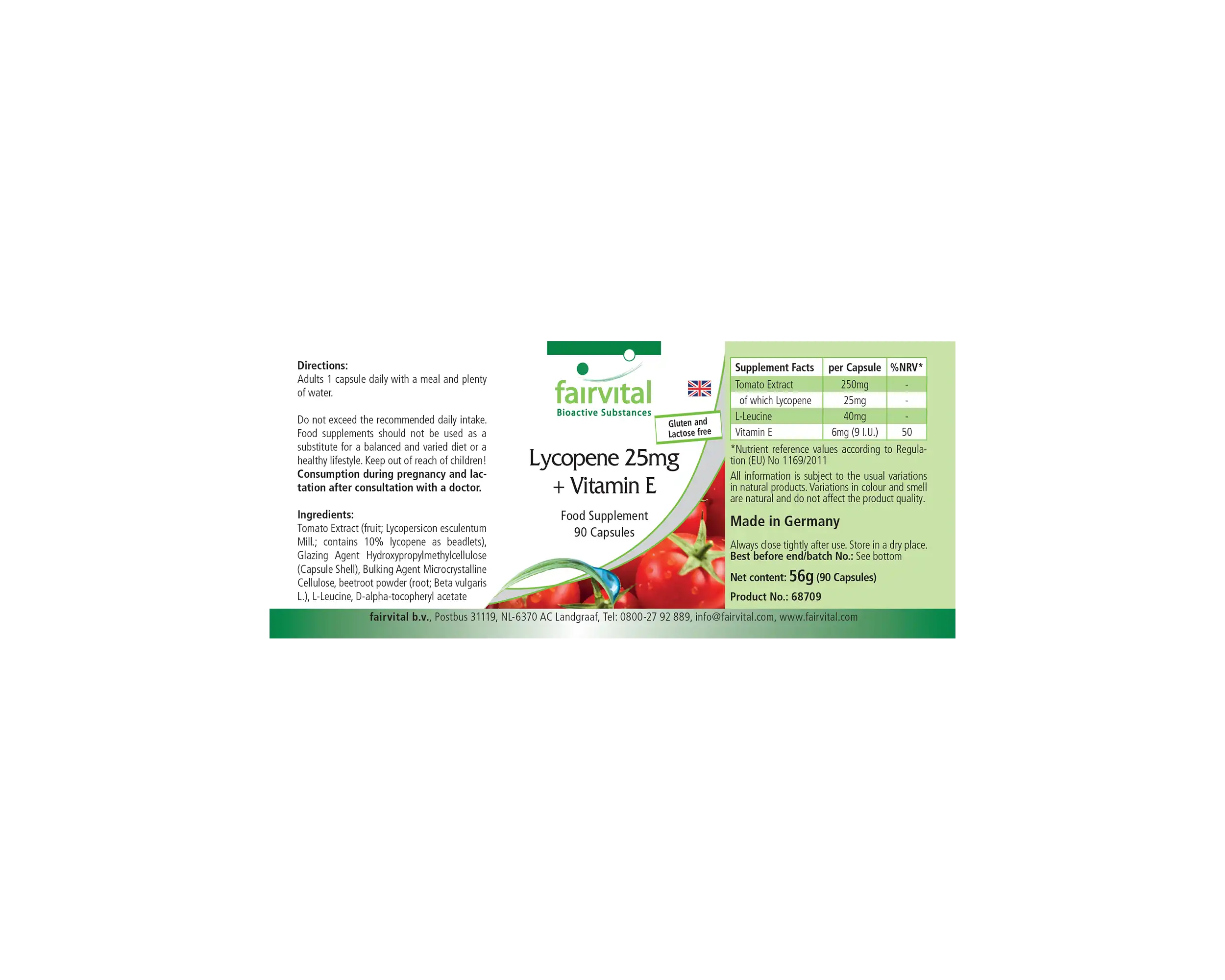 Licopeno 25mg + Vitamina E - 90 cápsulas