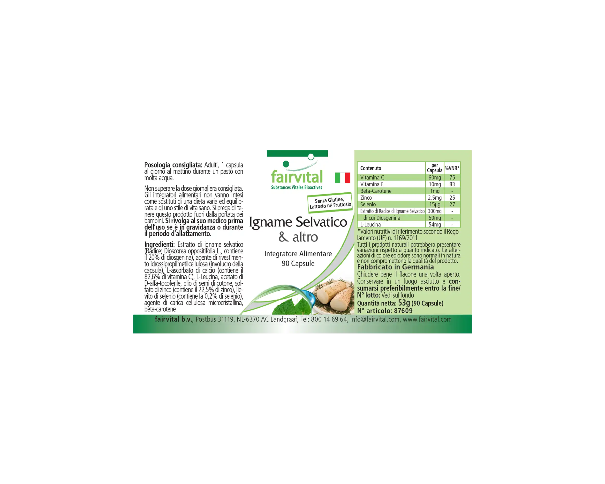 Wild Yams Plus - mit Zink, Vitamin C, Selen uvm. - für Immunsystem, Zellschutz uvm. - Vegan | Fairvital Wild Yams Plus - mit Zink, Vitamin C, Selen uvm. - für Immunsystem, Zellschutz uvm. - Vegan | Fairvital