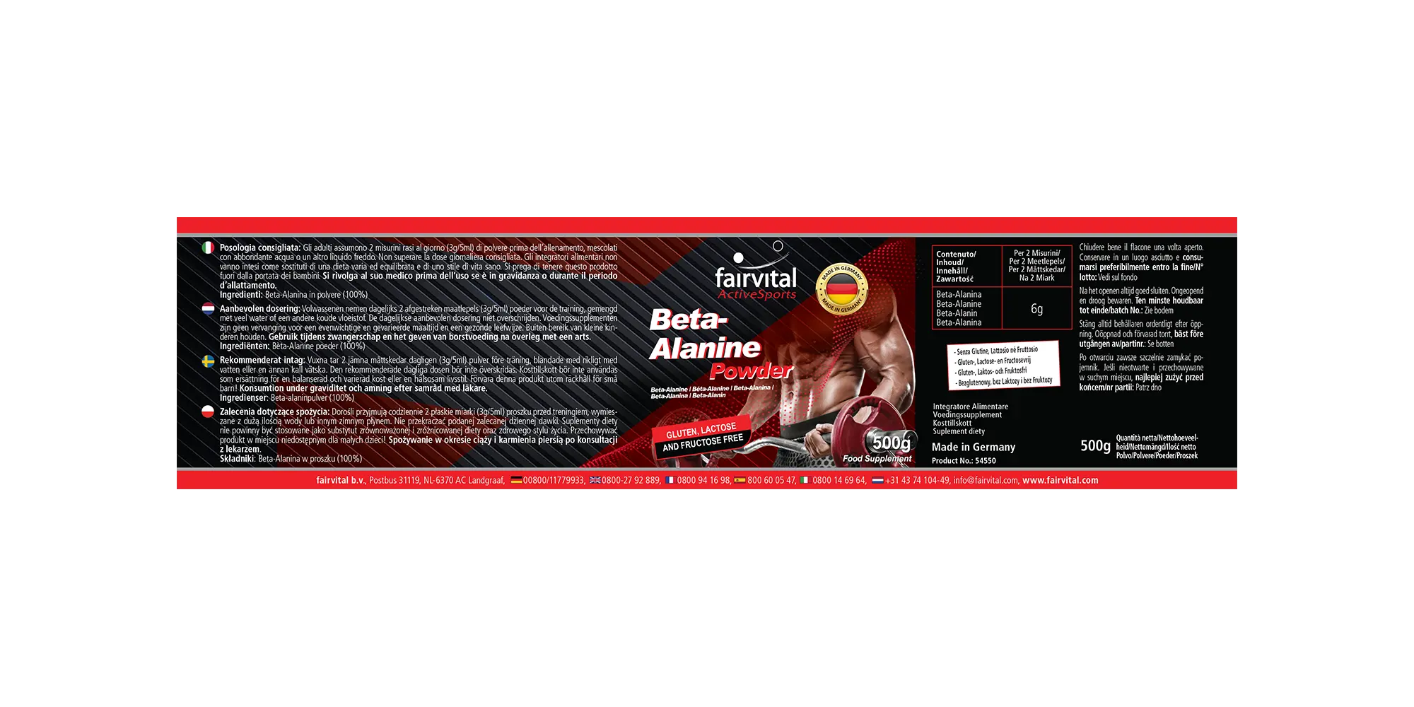 Beta-Alanina 500g in polvere Beta-Alanina 500g in polvere