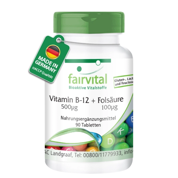 Vitamina B-12 + Folsäure 500µg / 100µg - 90 compresse
