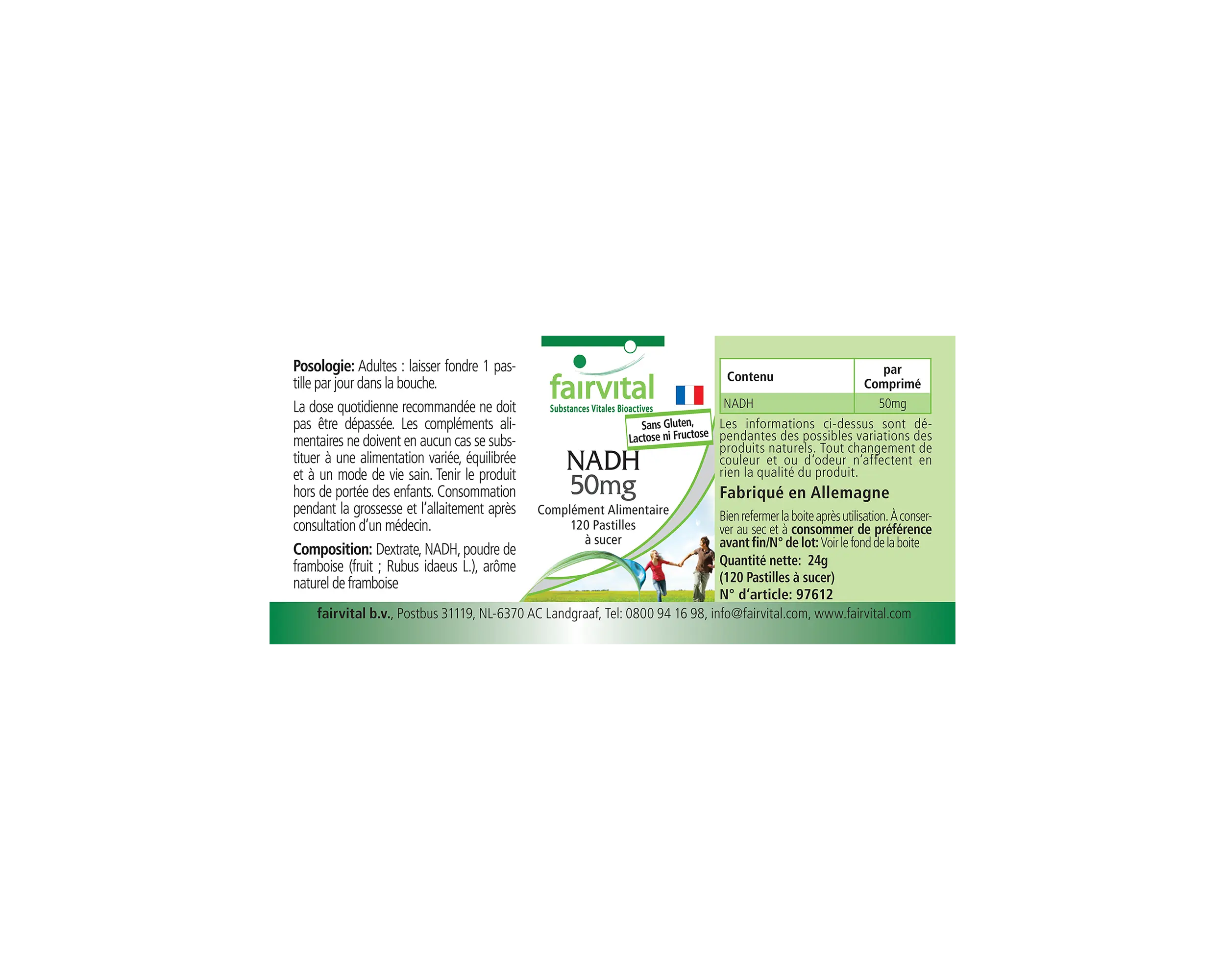 NADH 50mg - 120 comprimidos para chupar - Vegano | Fairvital