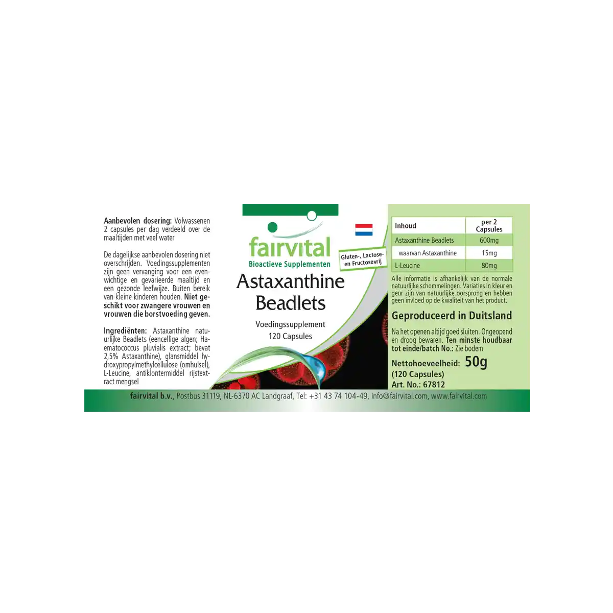Astaxanthin Beadlets mikroverkapselt - 120 Kapseln - Hochdosiert und Vegan | Fairvital Astaxanthin Beadlets mikroverkapselt - 120 Kapseln - Hochdosiert und Vegan | Fairvital