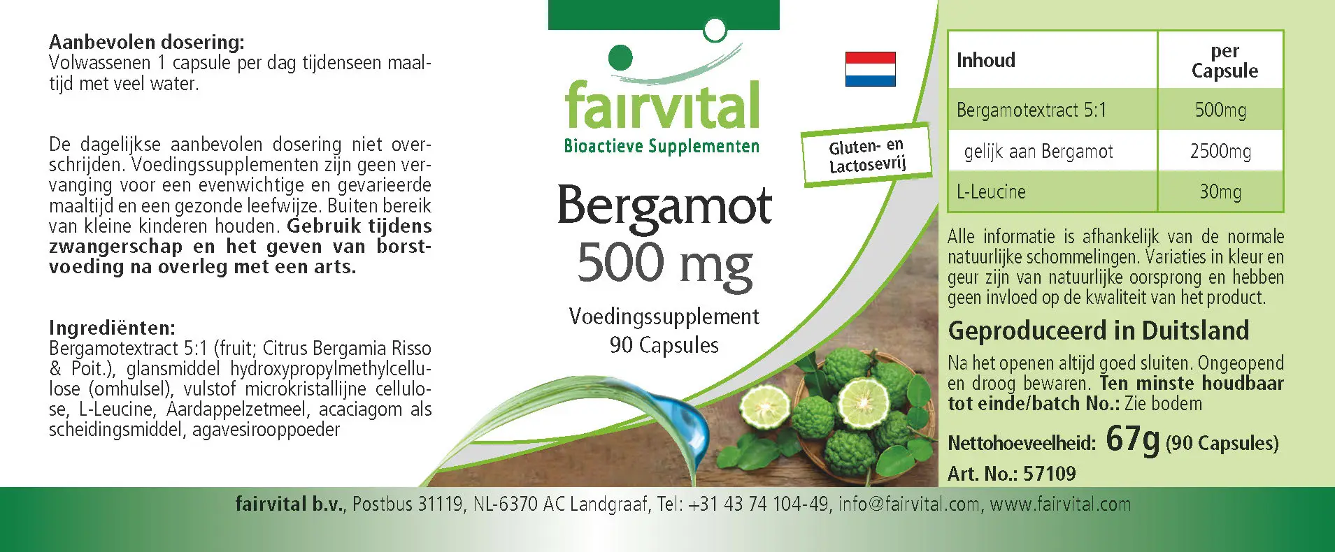 Bergamotte Extrakt 500mg - 90 Kapseln - 5-fach konzentriert - Hochdosiert und Vegan | Fairvital Bergamotte Extrakt 500mg - 90 Kapseln - 5-fach konzentriert - Hochdosiert und Vegan | Fairvital