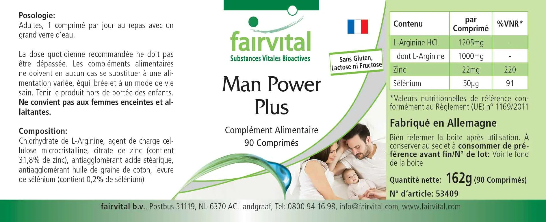 Man Power Plus - 90 Tabletten - mit Zink, Selen - für Haut, Haare, Schilddrüse, Sehkraft, Immunsystem uvm. | Fairvital Man Power Plus - 90 Tabletten - mit Zink, Selen - für Haut, Haare, Schilddrüse, Sehkraft, Immunsystem uvm. | Fairvital