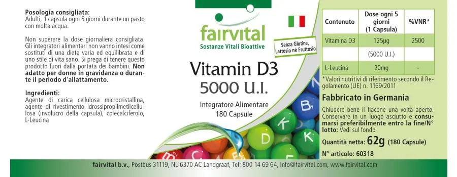 Vitamin D3 5000 I.U. - 180 Capsules Vitamin D3 5000 I.U. - 180 Capsules