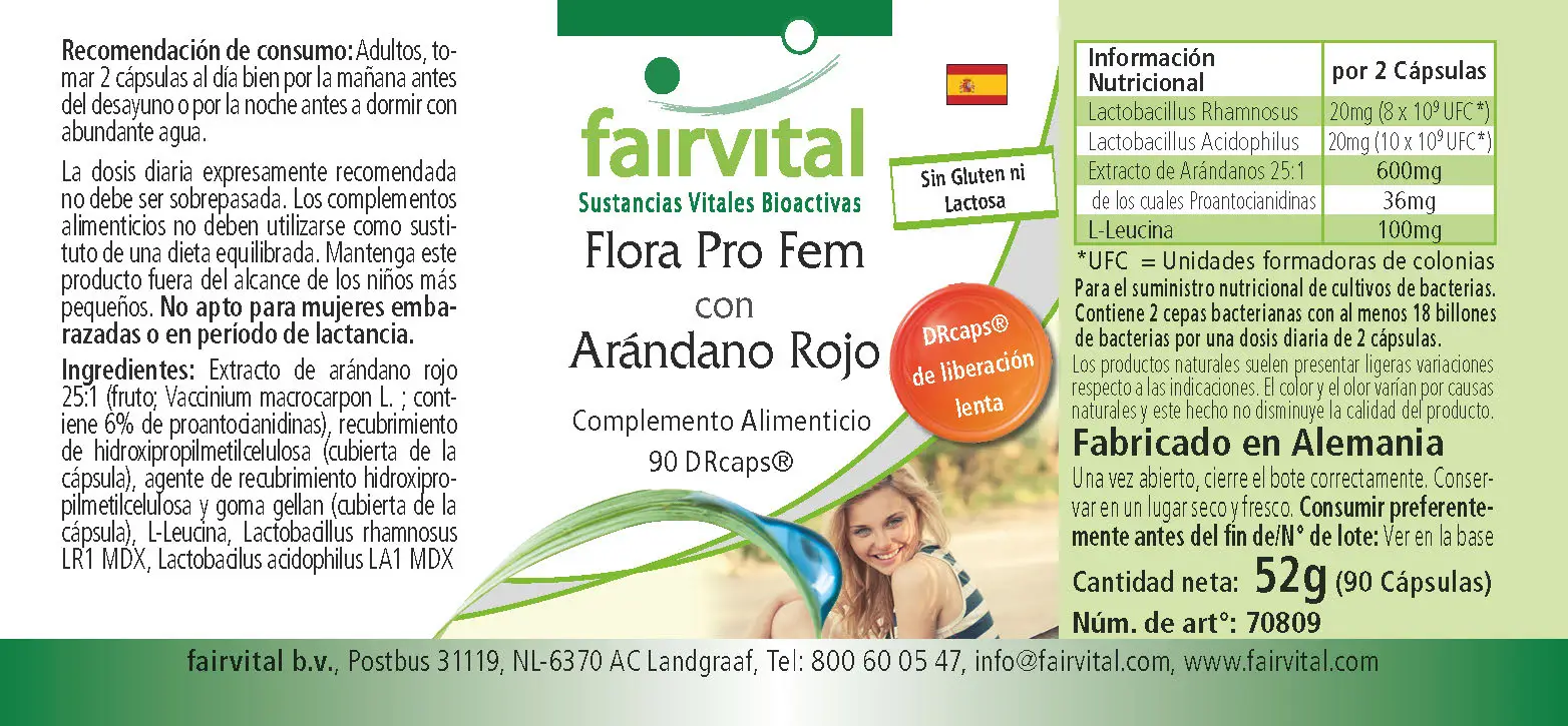 Flora Pro Fem with Cranberry - 90 DRcaps® Flora Pro Fem with Cranberry - 90 DRcaps®