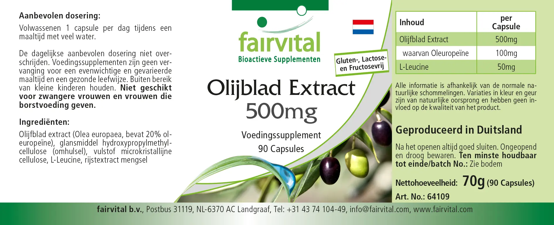 Olivenblatt Extrakt 500mg